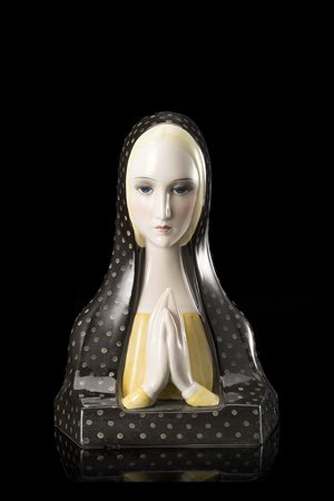 Paola Bologna (Torino 1898 - 1960)"Madonna"Ceramica formata a colaggio e...