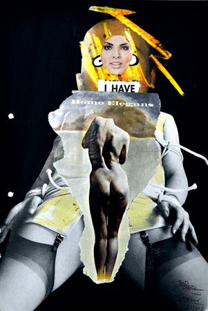 LUC FIERENS, I have, 2012, Collage su cartoncino, cm. 32×21, Firma e data in...