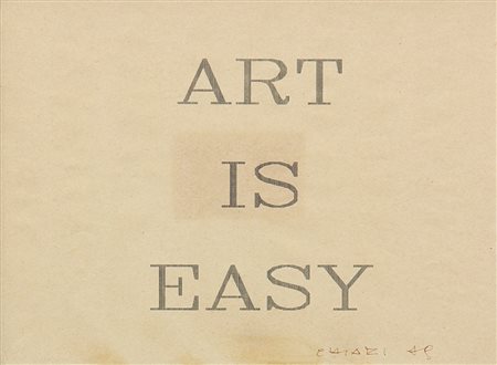 Giuseppe CHIARI (Firenze 1926-09-26 Firenze 2007-05-10) Art is easy 1979...