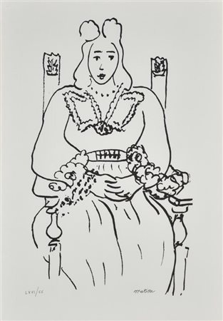 Matisse Henri, Donna Seduta litografia su carta, cm 47x34 esemplare LXXI su...