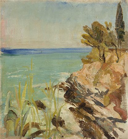 Donato Frisia (Merate 1883 - 1953)"Litorale" '49olio su tela (cm...