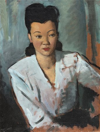 Gino Boccasile (Bari 1901 - Milano 1952)"Donna orientale" olio su tela (cm...