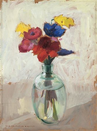 Ugo Celada da Virgilio (Virgilio 1895 - Varese 1995)"Vaso con fiori...