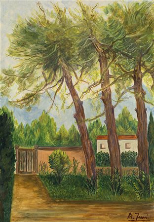 Achille Funi (Ferrara 1890 - Appiano Gentile 1972)"Paesaggio in Versilia"...