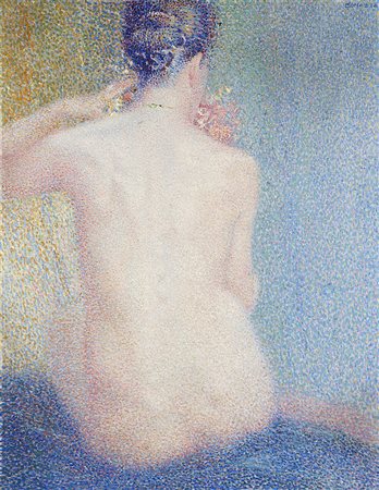 Luigi Bonazza (Arco 1877 - Trento 1965)"Nudo di schiena" olio su tela (cm...