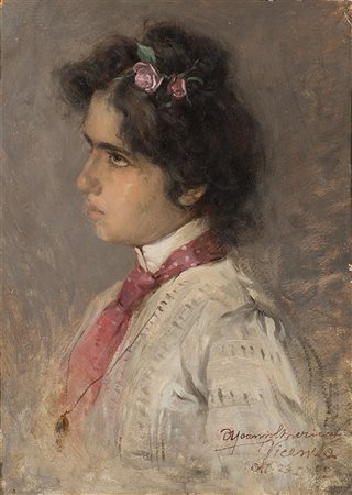 Ascanio Chiericati (Vicenza 1866 - Roma 1913)"Ritratto femminile"...