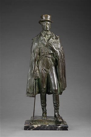 Egidio Boninsegna (Milano 1869 - 1929)"Carlo Porta" scultura in bronzo (h cm...