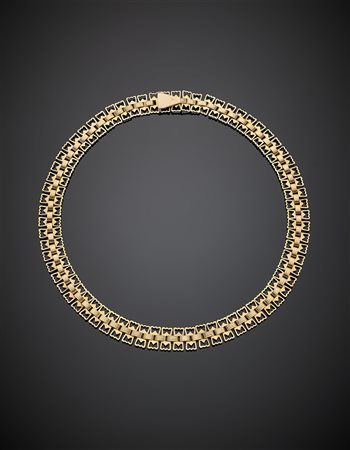 Collier modulare in oro rosso, g 35,05, lungh. cm 41,70 circa.-ENRed god...