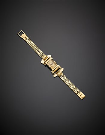 BOUCHERONOrologio da polso da donna in oro giallo con bracciale a tubo-gas...