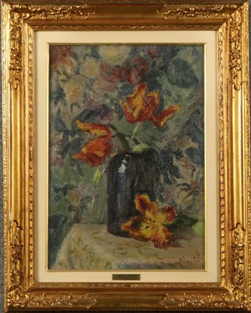 Firmato, datato. NIVOULIES MARIE - Francia, 1879-1968. Dipinto olio su tela...