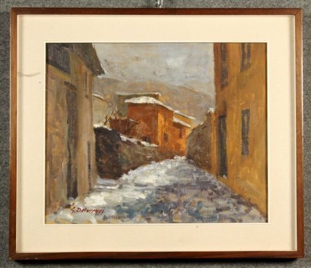 Firmato, datato. DE LORENZI GINO - Nato a Brescia nel 1939. Dipinto olio su...