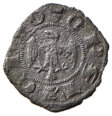FERRARA. Obizzo III d'Este (1344-1352). Denaro o ferrarino, con aquila e...