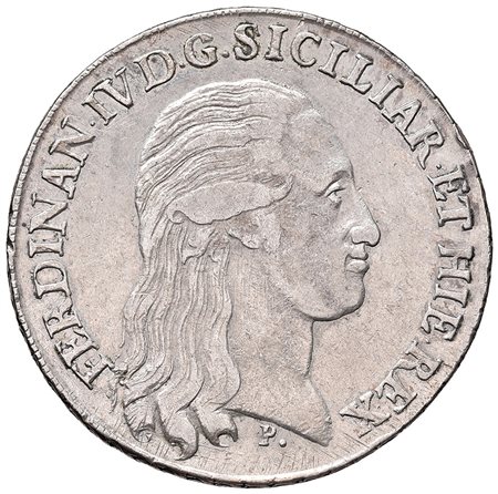 NAPOLI. Ferdinando IV. Piastra 1796. MIR 373/1. AG. BB.