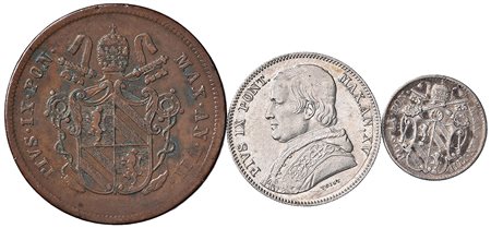 PAPALI. Pio IX (Periodo non decimale, 1846-1866). Album contenente 79 monete,...