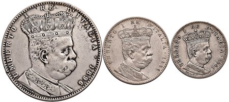 REGNO. Umberto I (1878-1900). Album con 67 monete, di cui 38 in argento (8...
