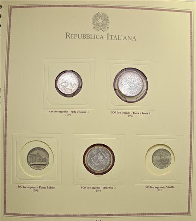 REPUBBLICA ITALIANA. Insieme di monete (varie in argento)e banconote. In 5...