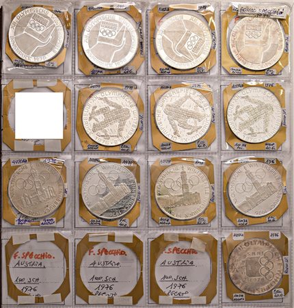 AUSTRIA. Repubblica. Album con 85 monete in argento, anche PROOF: 3 da 500...