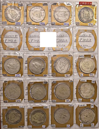 INDIA. Giorgio VI. Album con circa 66 monete (di cui 46 in argento). Fa parte...