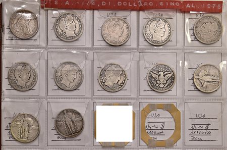 U.S.A. Album con 150 quarti di dollaro in argento (1873, 1905, 1906, 1909,...