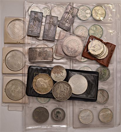 VARIE. 36 monete in argento, italiane ed estere, più una in nichel, più 4...
