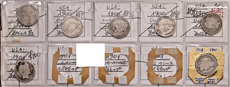U.S.A. Circa 500 monete da 1 dime di cui circa 100 in argento (7 dal 1857 al...
