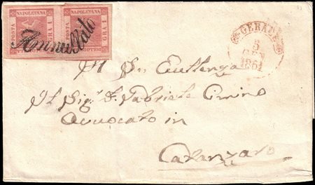 NAPOLI 1861 (5 gen.)Lettera senza testo da Gerace per Catanzaro, affrancata...