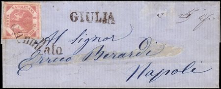 NAPOLI 1860 (22 nov.)Lettera senza testo da Giulia per Napoli, affrancata con...