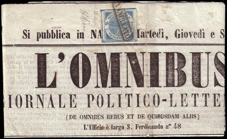 NAPOLI 1861 (10 gen.)Giornale "L'Omnibus" spedito da Napoli e affrancato con...