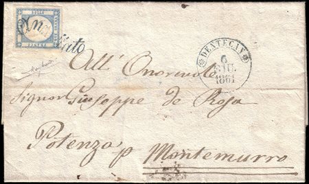 PROVINCE NAPOLETANE 1861 (6 giu.)Lettera con testo da Dentecane (Dentecan)...