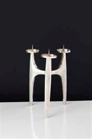 WILHELM BINDER Candelabro in argento 925, anni ‘50/’60 Punzoni: 1 / CORONA /...