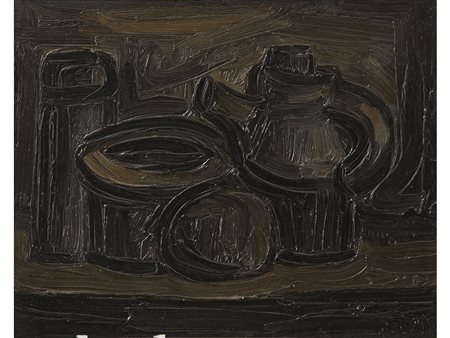 Xante Battaglia (1943) Composizione di oggetti 40x50 cm Olio su tela