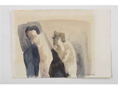 Arnoldo Ciarrocchi (1916–2004) Figure 45x35 cm Acquarello su carta