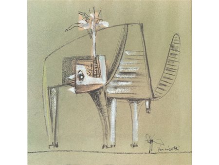 Luigi Rincicotti (1941) Senza titolo 30x30 cm Tecnica mista su carta