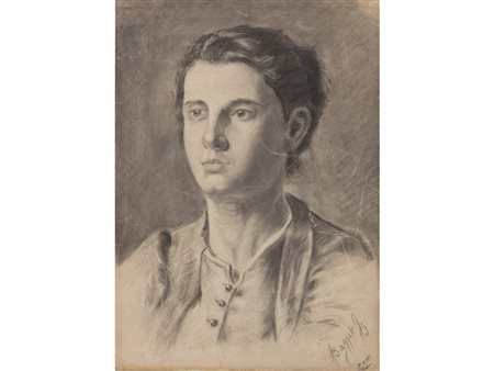 Autore non indentificato (XX secolo) Ritratto femminile 44x31,5 cm Matita su...