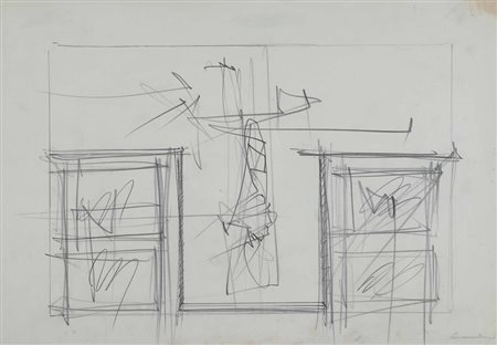 Emilio Scanavino (1922-1986) Senza titolo grafite su carta, cm 43x47 firmato...