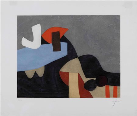 Afro Basaldella (1912-1976) Senza titolo litografia a colori, cm 28x33...