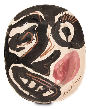 Bengt Lindstrom (1925-2008) Senza titolo vassoio in ceramica smaltata, cm...