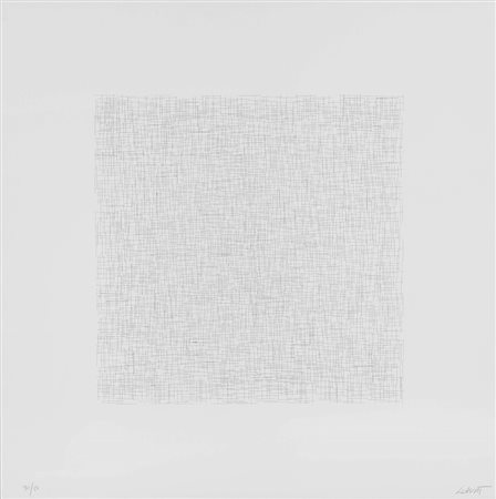 Sol Lewitt (1928-2007) Black and White, 1981 litografia, cm 57x57 firmata in...