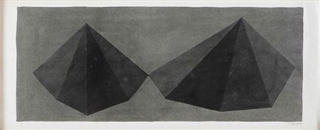 Sol Lewitt (1928-2007) Asymmetrical Pyramids, 1986 acquerello e matita su...