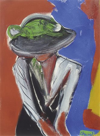 Malcolm De Chazal (1902 – 1981) Signora con cappello;Tempera su carta, 46,5 x...