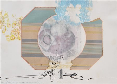 Paolo Baratella Senza titolo, 1966;Tecnica mista, collage su carta, 35 x 48...