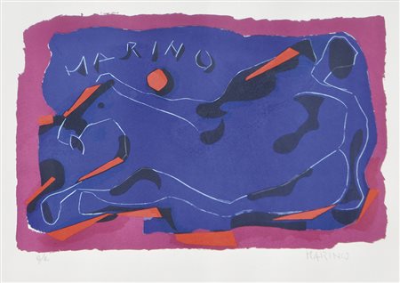 Marino Marini Cavallo, 1974;Litografia a col., 44 x 63 cm. Firma, prova...