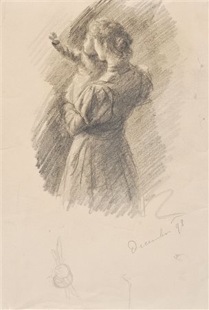 Hugo Grimm Mutter mit Kind, 1898;Bleistift, 27 x 19,5 cm Datiert