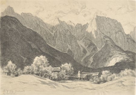 Hugo Grimm Gschwendt/Tirol, 1934;Schwarze Kreide, 23,3 x 32,8 cm Signiert,...