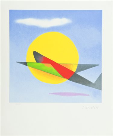 Osvaldo Peruzzi Milano 1907 - 2004 Volo + sole Serigrafia su carta, cm....