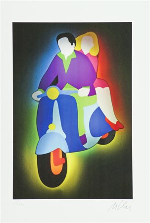 Marco Lodola Dorno (Pv) 1955 Lotto unico di due Opere - "Vespa", Litografia...