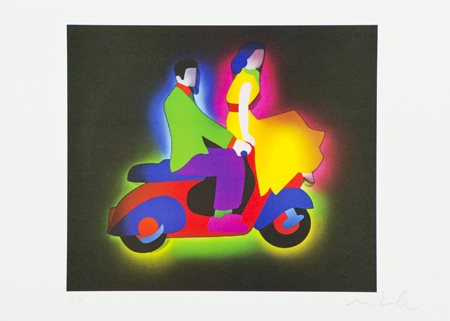 Marco Lodola Dorno (Pv) 1955 Lotto unico di due Opere - "Vespa", Litografia...