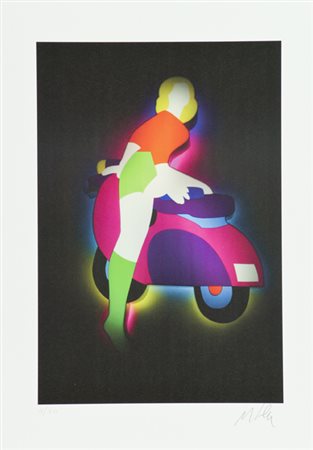 Marco Lodola Dorno (Pv) 1955 Lotto unico di due Opere - "Vespa", Litografia...