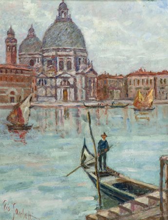 Giotto Sacchetti 1887 - 1950 Venezia Olio su cartone, cm. 44x34 Firmato in...