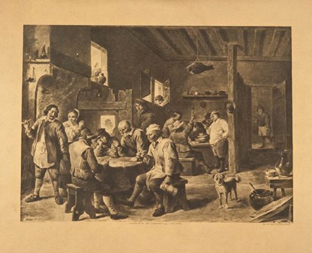 Anonimo Intérieur de Cabaret par Teniers Stampa di cm. 26x36, su carta di cm....